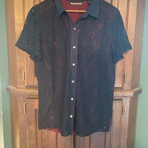 Blue and Red Lace Scotch and Soda blouse